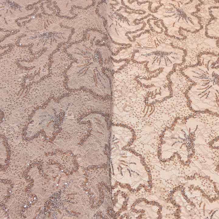 Luxury Imported Heavy Lace Net Fabric with Cut Dana, Beads & Sequins Embroidery | MBL802-2