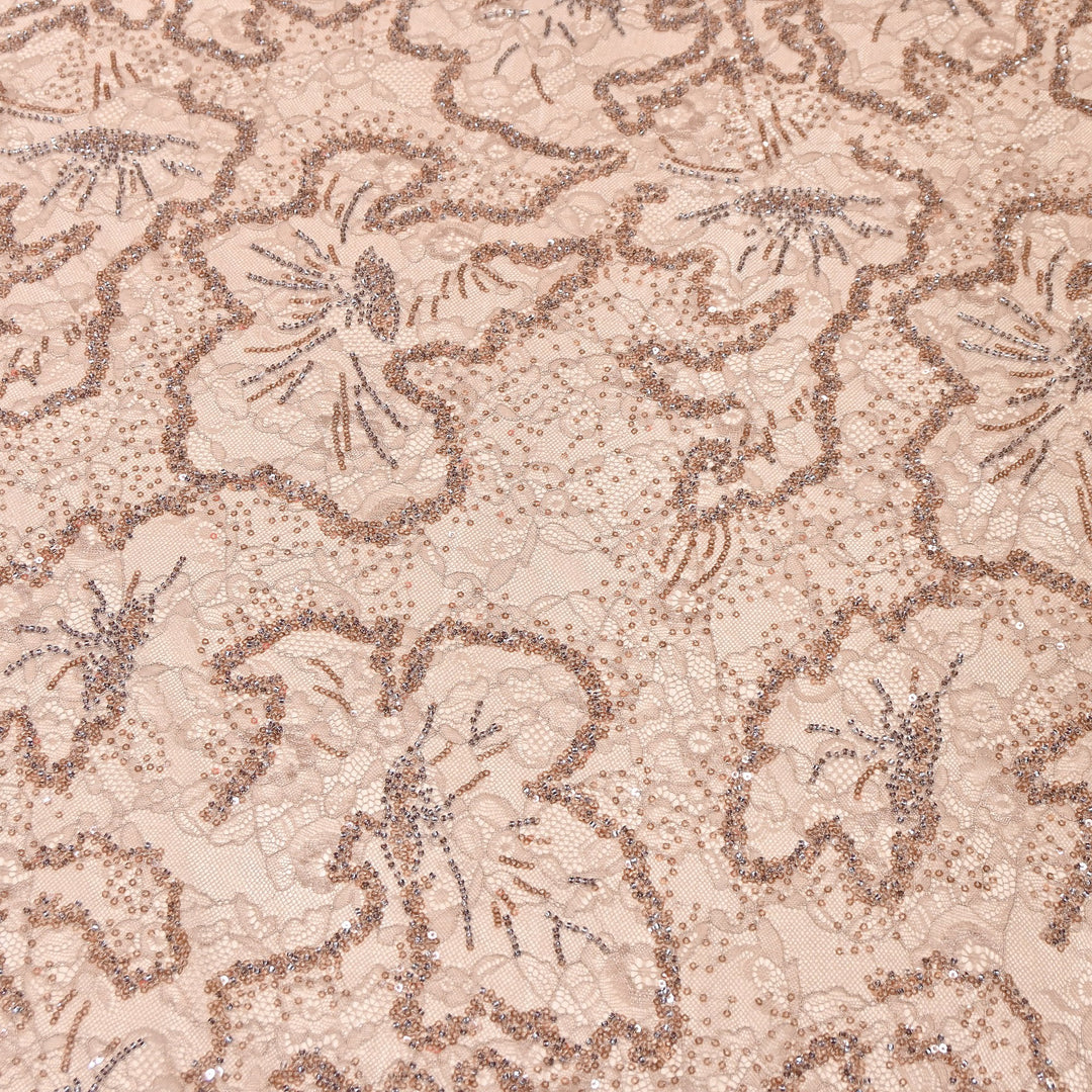 Luxury Imported Heavy Lace Net Fabric with Cut Dana, Beads & Sequins Embroidery | MBL802-2
