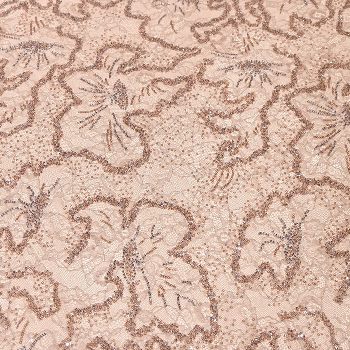 Luxury Imported Heavy Lace Net Fabric with Cut Dana, Beads & Sequins Embroidery | MBL802-2