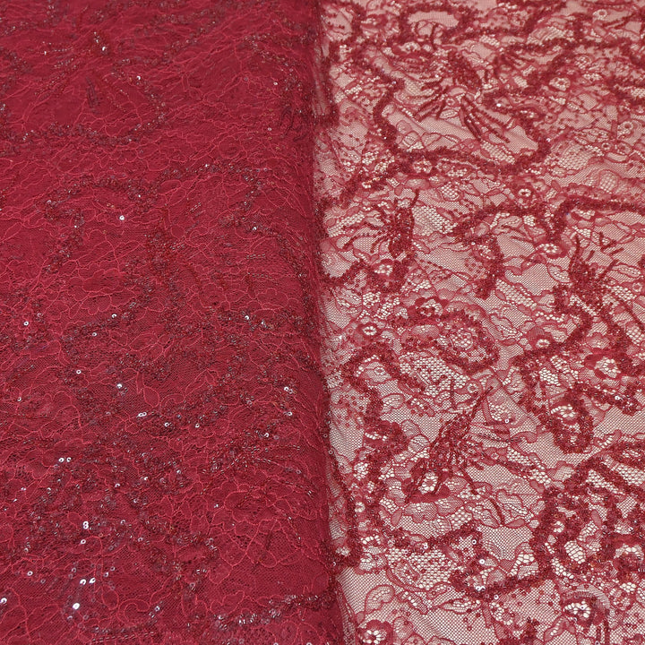 Luxury Imported Heavy Lace Net Fabric with Cut Dana, Beads & Sequins Embroidery | MBL802-3