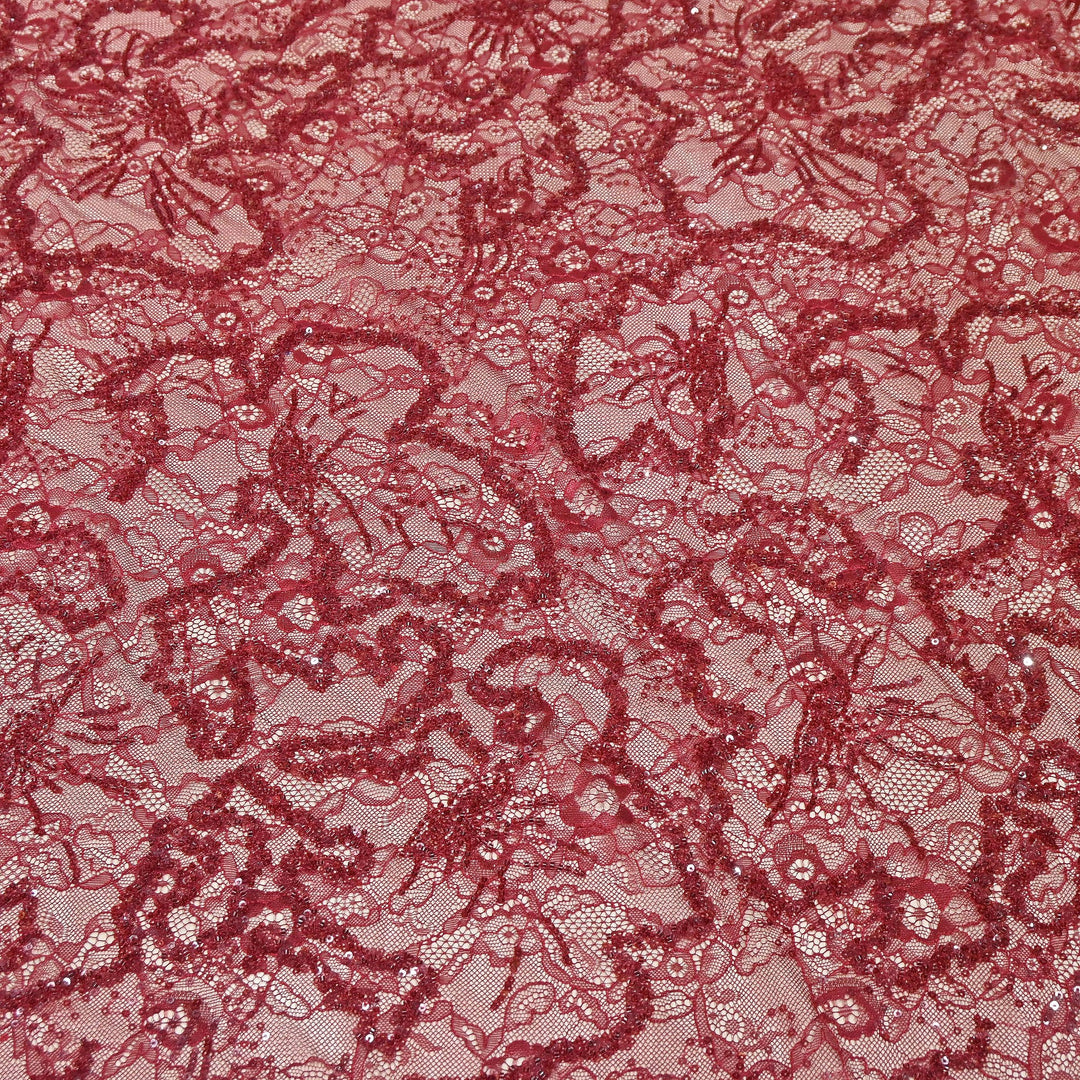 Luxury Imported Heavy Lace Net Fabric with Cut Dana, Beads & Sequins Embroidery | MBL802-3