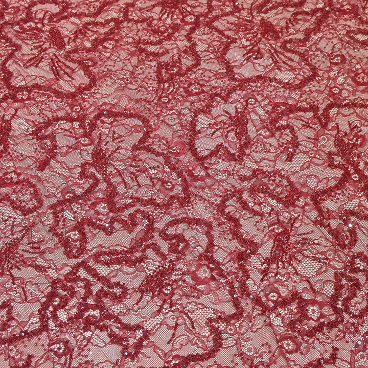 Luxury Imported Heavy Lace Net Fabric with Cut Dana, Beads & Sequins Embroidery | MBL802-3