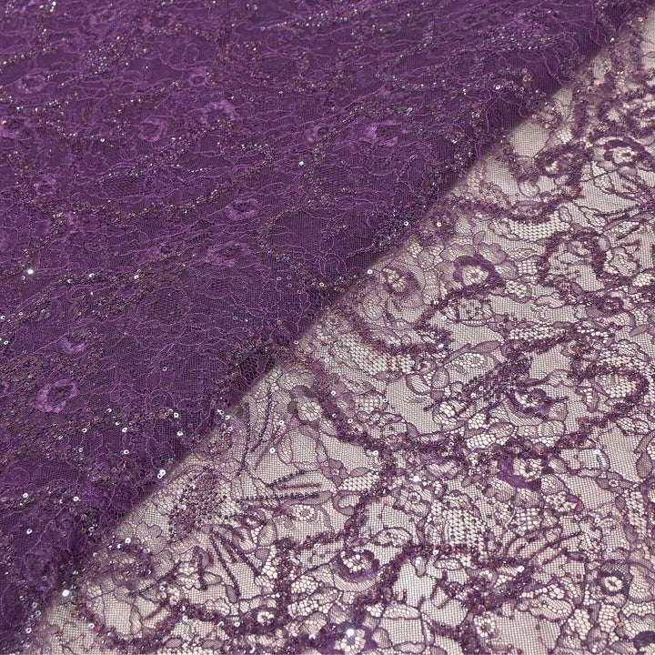 Luxury Imported Heavy Lace Net Fabric with Cut Dana, Beads & Sequins Embroidery | MBL802-4