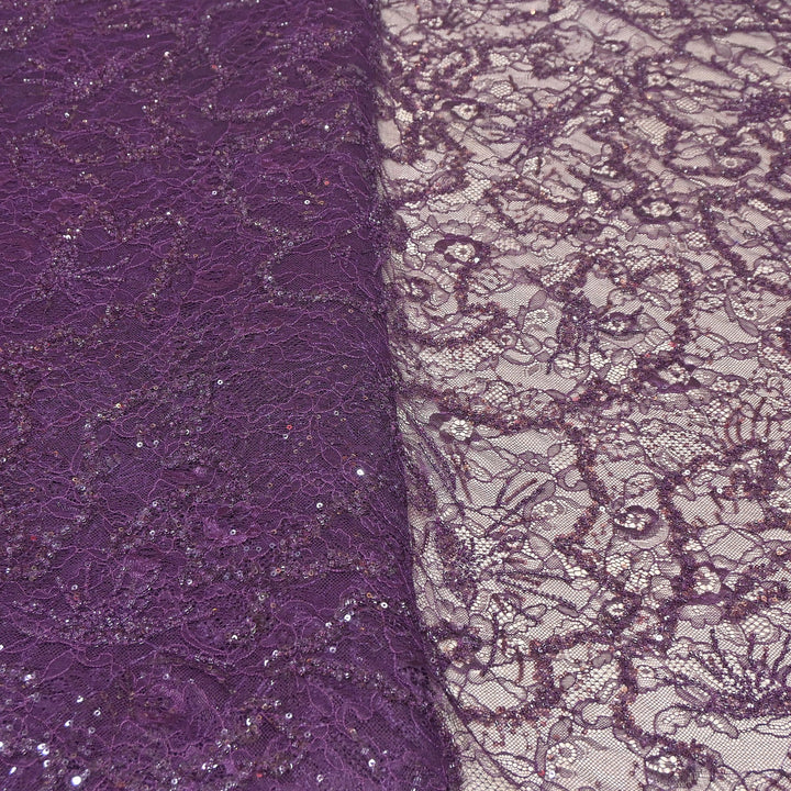 Luxury Imported Heavy Lace Net Fabric with Cut Dana, Beads & Sequins Embroidery | MBL802-4