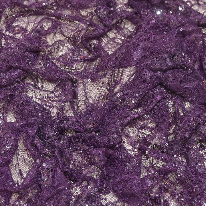 Luxury Imported Heavy Lace Net Fabric with Cut Dana, Beads & Sequins Embroidery | MBL802-4