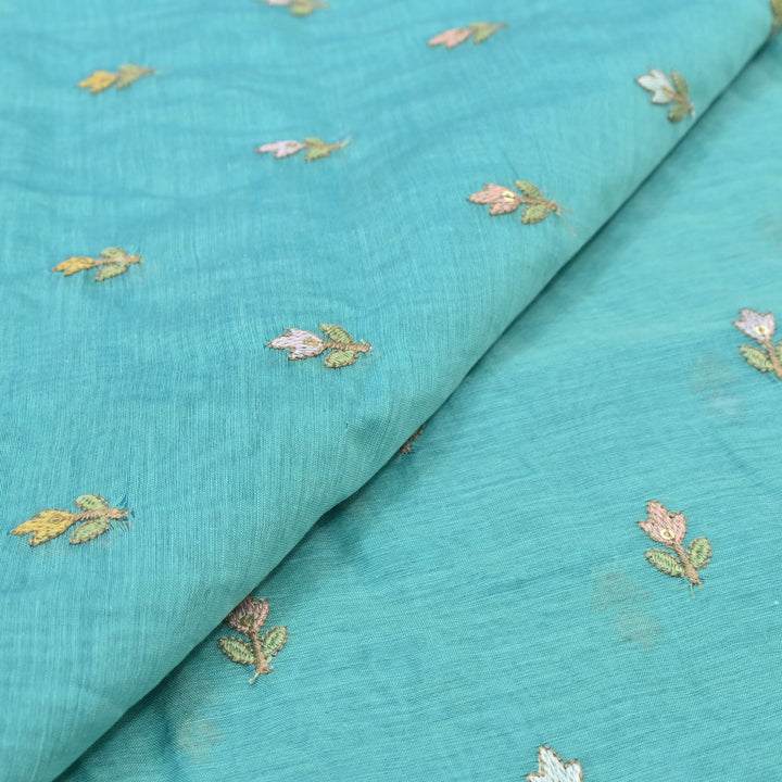 Sky Blue Mul Chanderi Sequins Embroidery