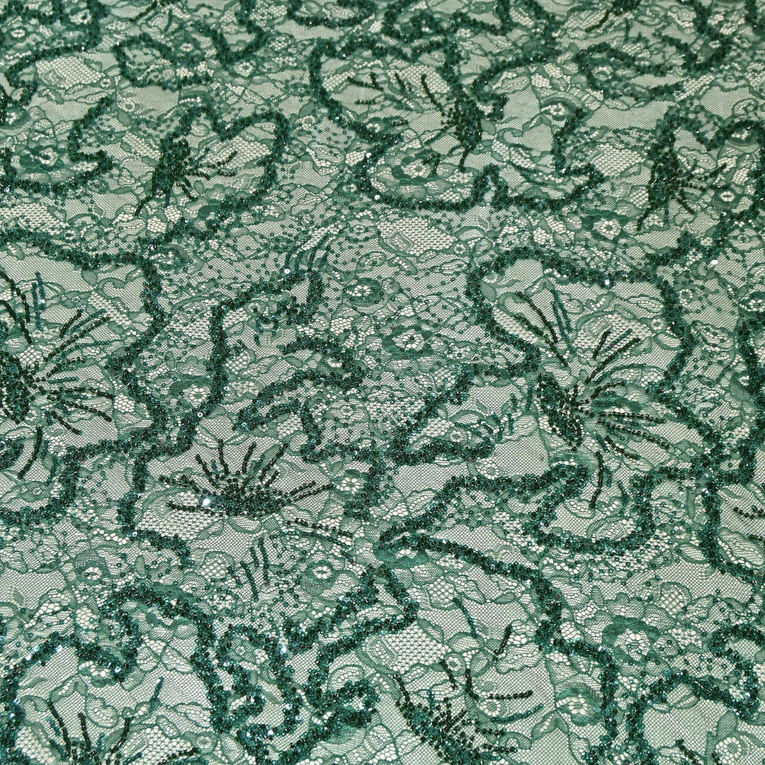 Luxury Imported Heavy Lace Net Fabric with Cut Dana, Beads & Sequins Embroidery | MBL802-6