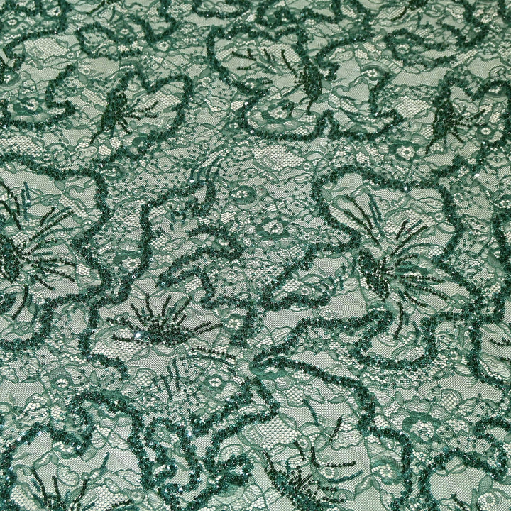 Luxury Imported Heavy Lace Net Fabric with Cut Dana, Beads & Sequins Embroidery | MBL802-6