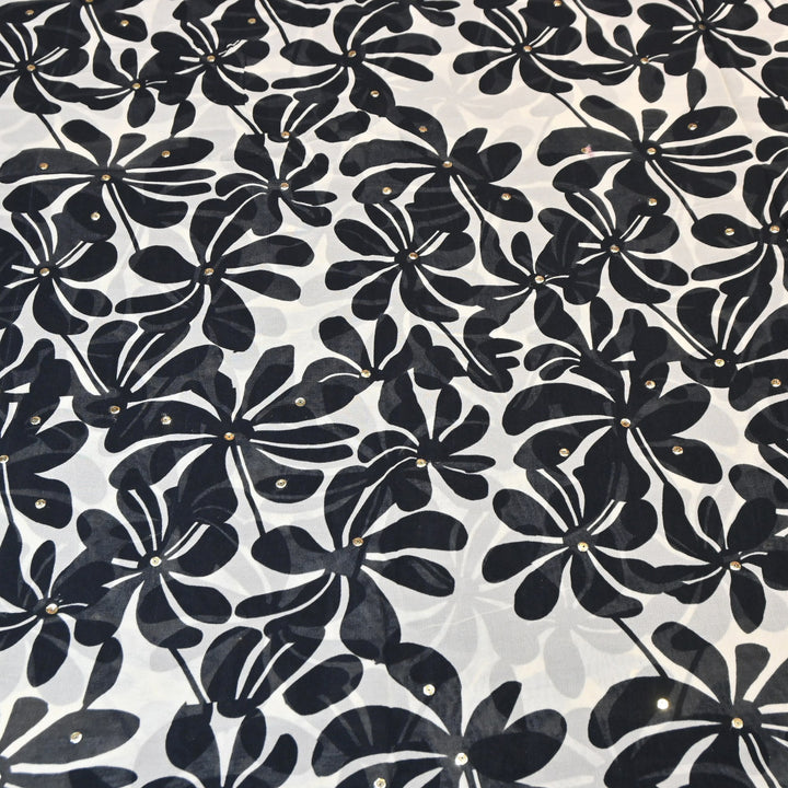 Viscose Georgette Digital Print Sequence Embrodered | Designer Fabric | ANF315