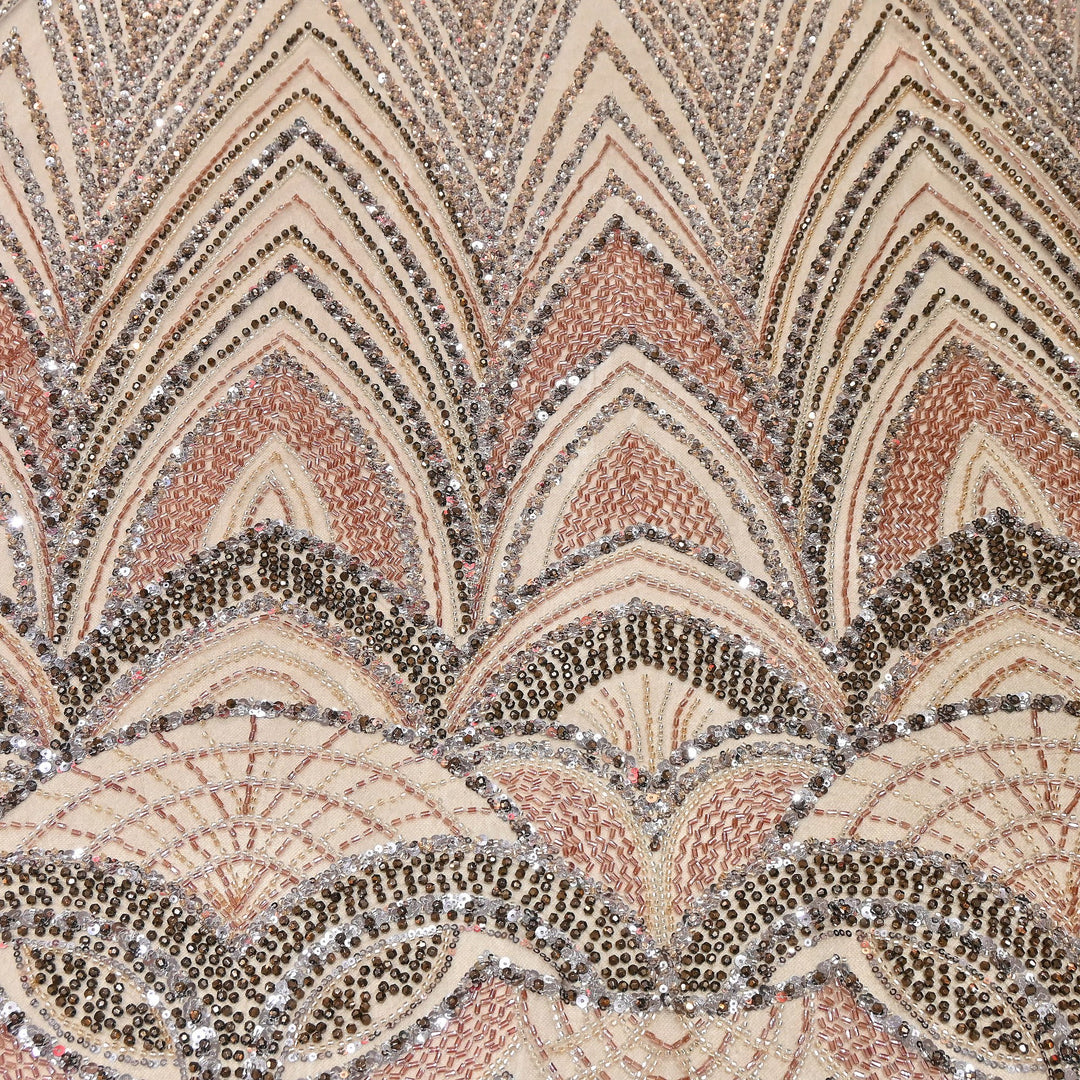 Luxury Imported Heavy Cut Dana, Beads & Sequins Embroidered Net Fabric | 8852155-3