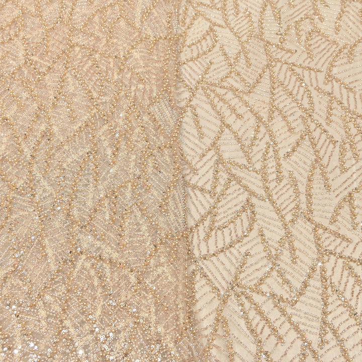 Luxury Imported Net Embroidery Fabric with Pearl, Bead & Sequin Work | MBL667-1