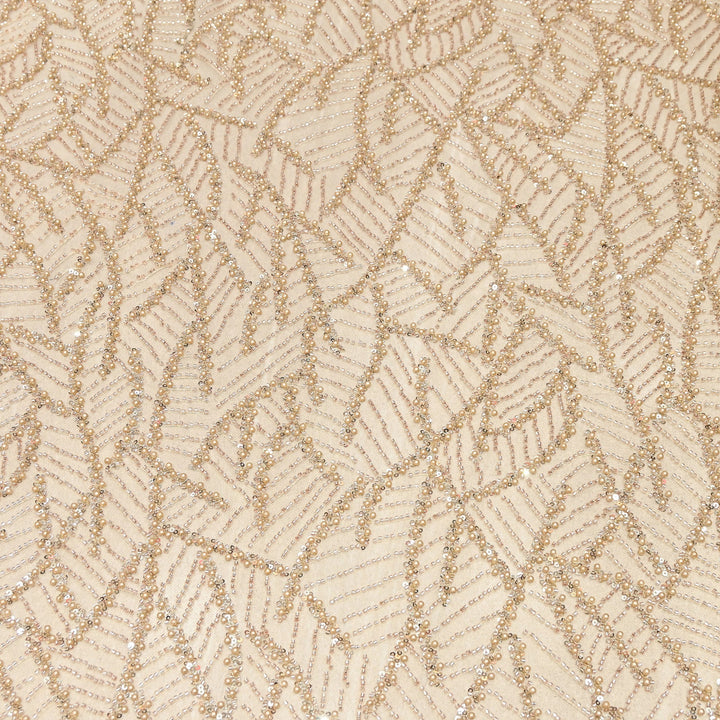 Luxury Imported Net Embroidery Fabric with Pearl, Bead & Sequin Work | MBL667-1
