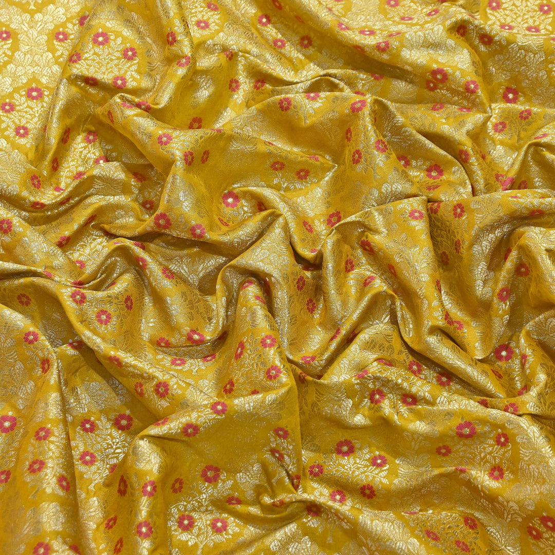 Luxury Katan Meena Zari Brocade Fabric | Designer Ethnic Wear Material | HAR228-1