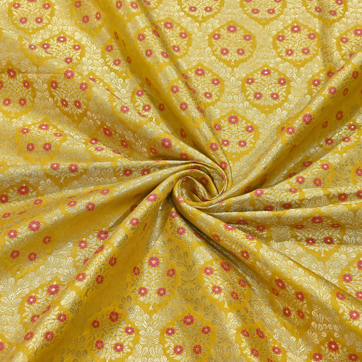 Luxury Katan Meena Zari Brocade Fabric | Designer Ethnic Wear Material | HAR228-1