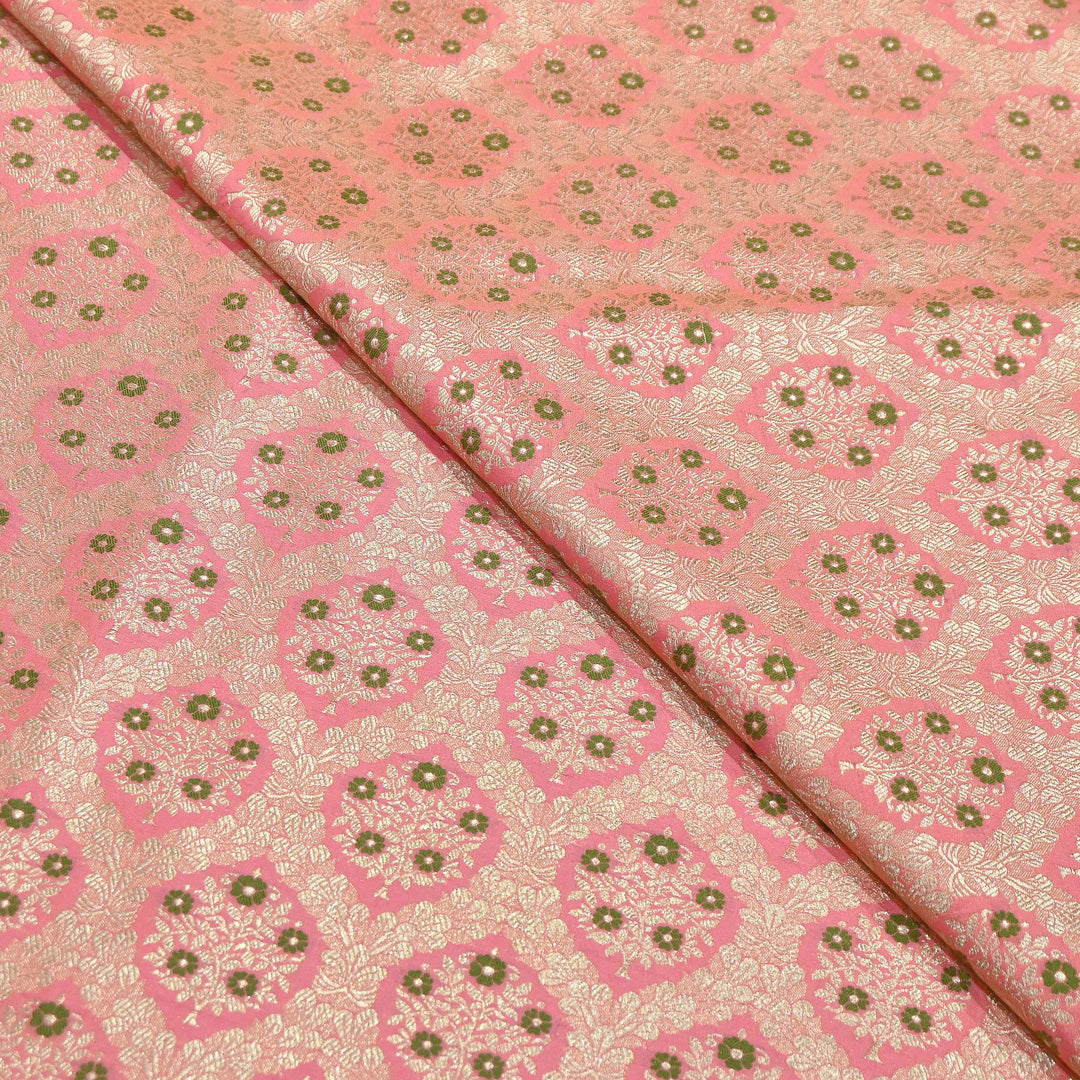 Luxury Katan Meena Zari Brocade Fabric | Designer Ethnic Wear Material | HAR228-2