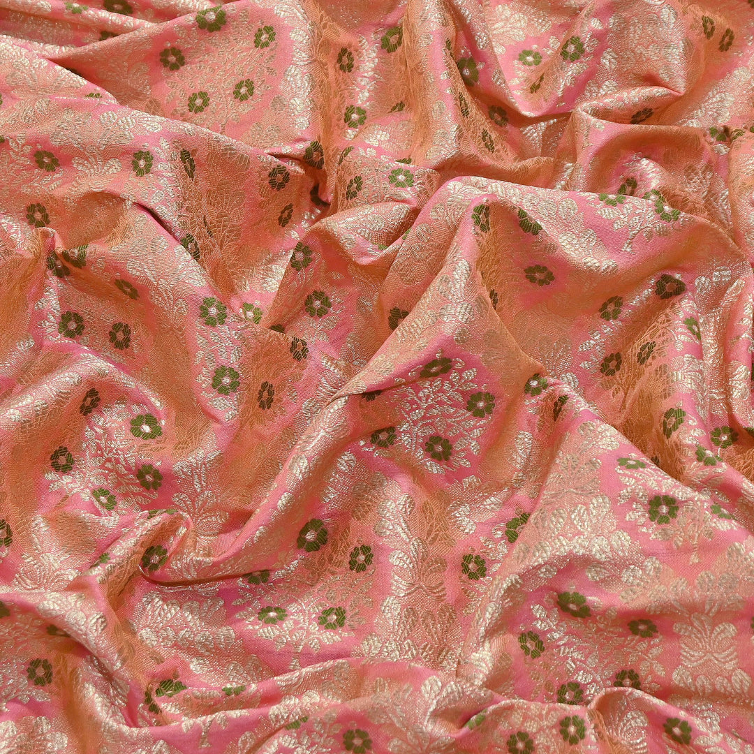 Luxury Katan Meena Zari Brocade Fabric | Designer Ethnic Wear Material | HAR228-2