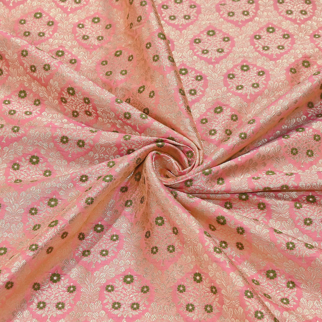 Luxury Katan Meena Zari Brocade Fabric | Designer Ethnic Wear Material | HAR228-2