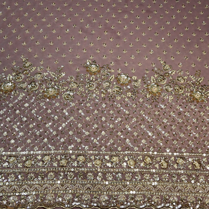 Viscose Georgette Moti Sequins Embroidery Fabric