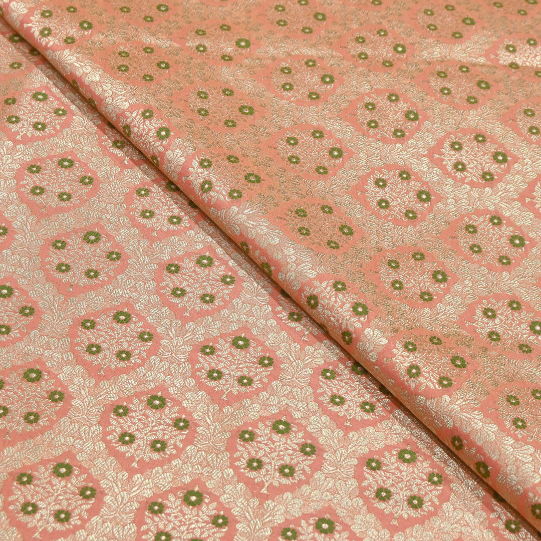 Luxury Katan Meena Zari Brocade Fabric | Designer Ethnic Wear Material | HAR228-3