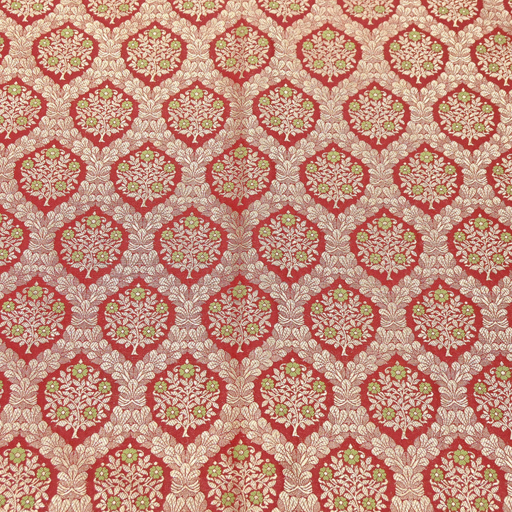 Luxury Katan Meena Zari Brocade Fabric | Designer Ethnic Wear Material | HAR228-4