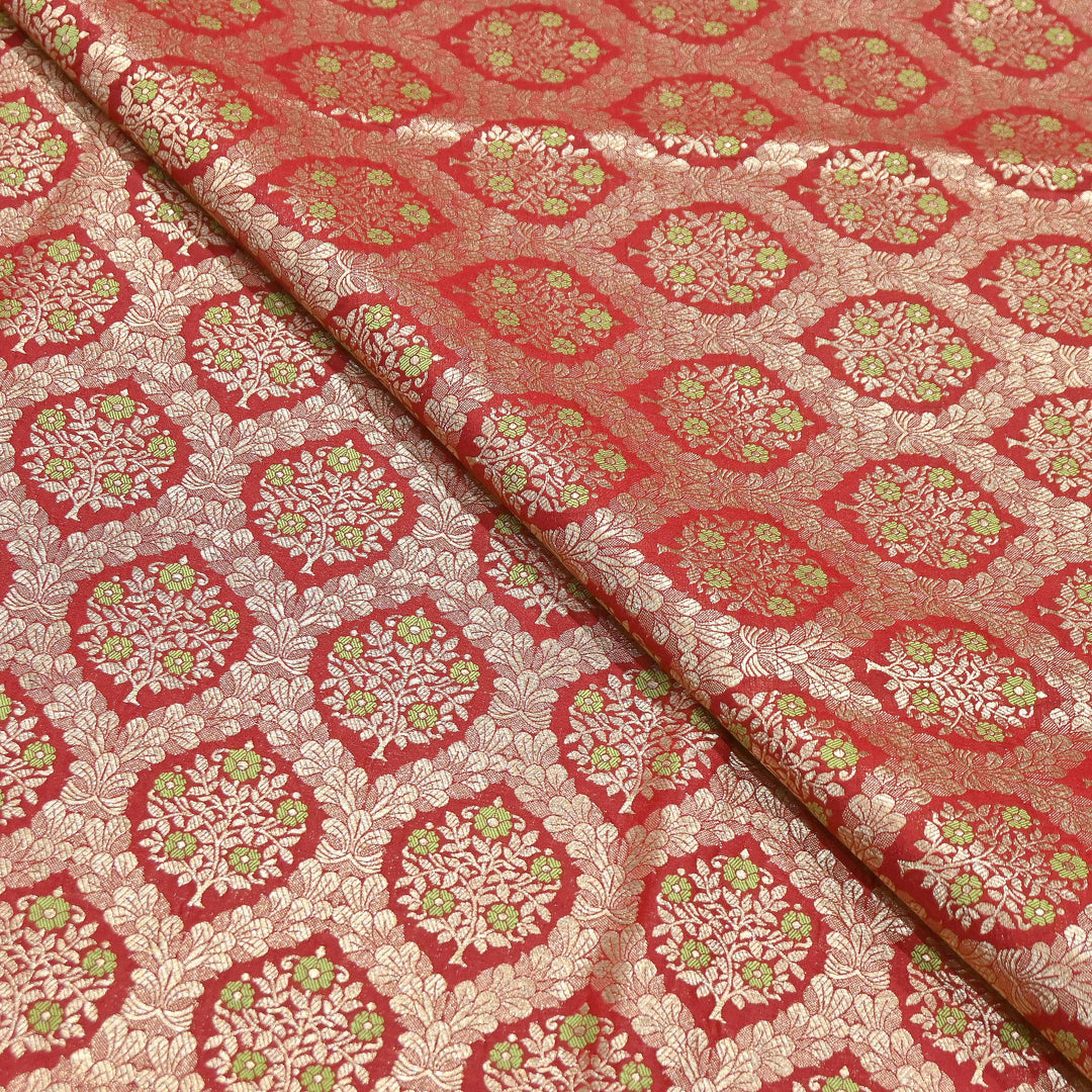 Luxury Katan Meena Zari Brocade Fabric | Designer Ethnic Wear Material | HAR228-4