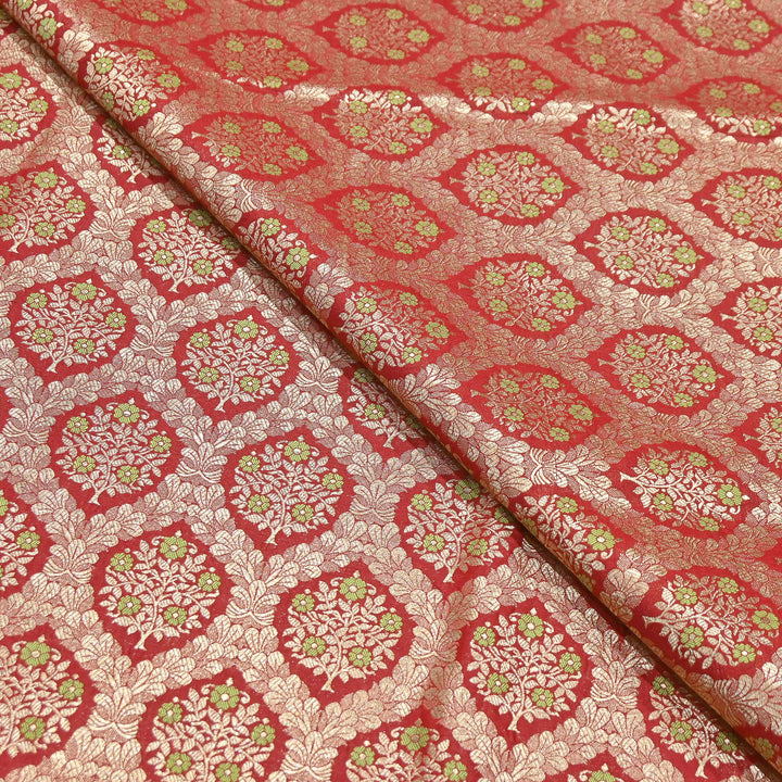 Luxury Katan Meena Zari Brocade Fabric | Designer Ethnic Wear Material | HAR228-4