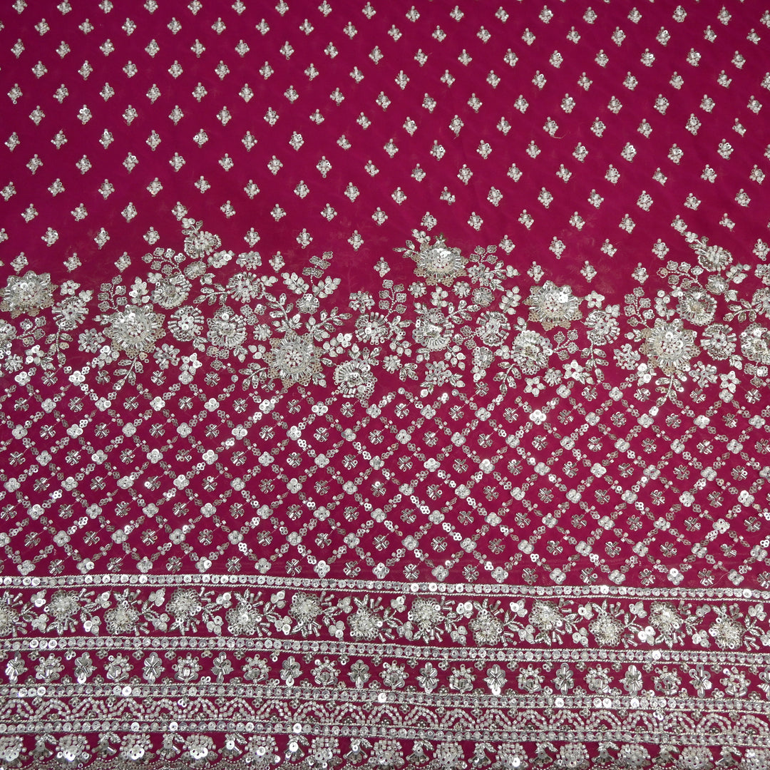 Viscose Georgette Moti Sequins Embroidery Fabric
