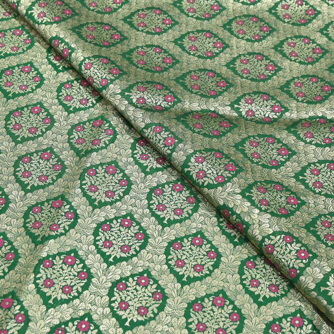 Luxury Katan Meena Zari Brocade Fabric | Designer Ethnic Wear Material | HAR228-5