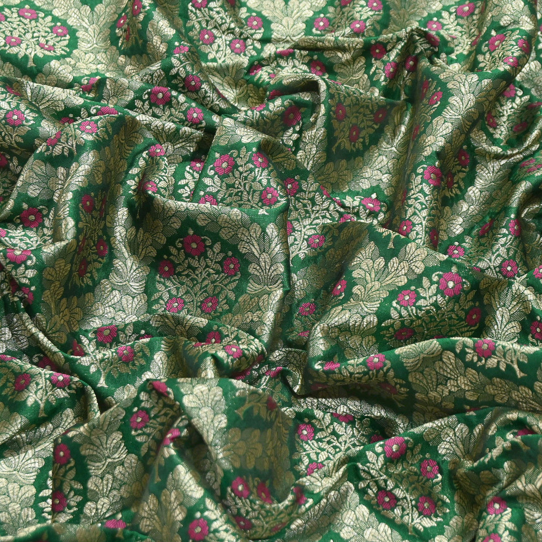 Luxury Katan Meena Zari Brocade Fabric | Designer Ethnic Wear Material | HAR228-5