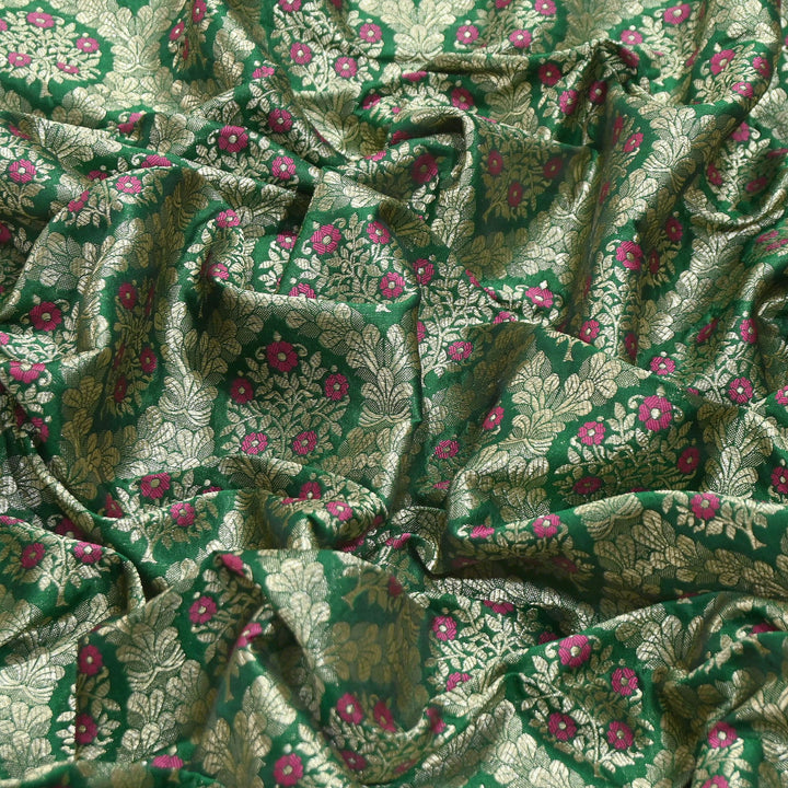 Luxury Katan Meena Zari Brocade Fabric | Designer Ethnic Wear Material | HAR228-5