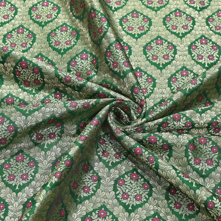 Luxury Katan Meena Zari Brocade Fabric | Designer Ethnic Wear Material | HAR228-5