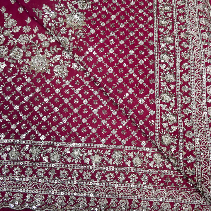 Viscose Georgette Moti Sequins Embroidery Fabric