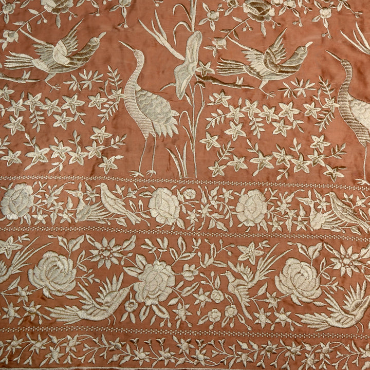 Modal Satin Parsi Work Embroidery Fabrics