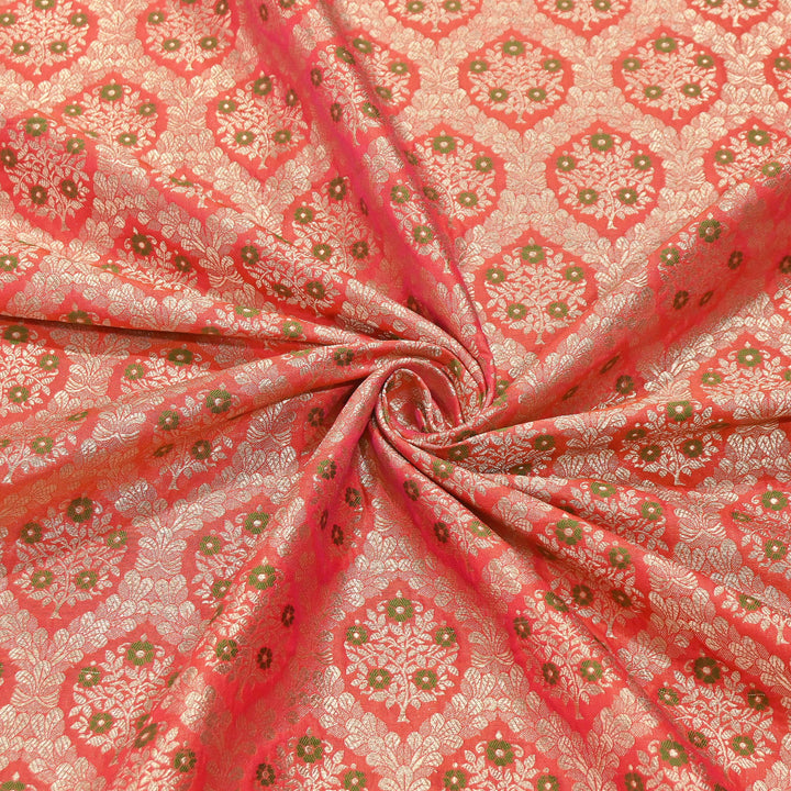 Luxury Katan Meena Zari Brocade Fabric | Designer Ethnic Wear Material | HAR228-6