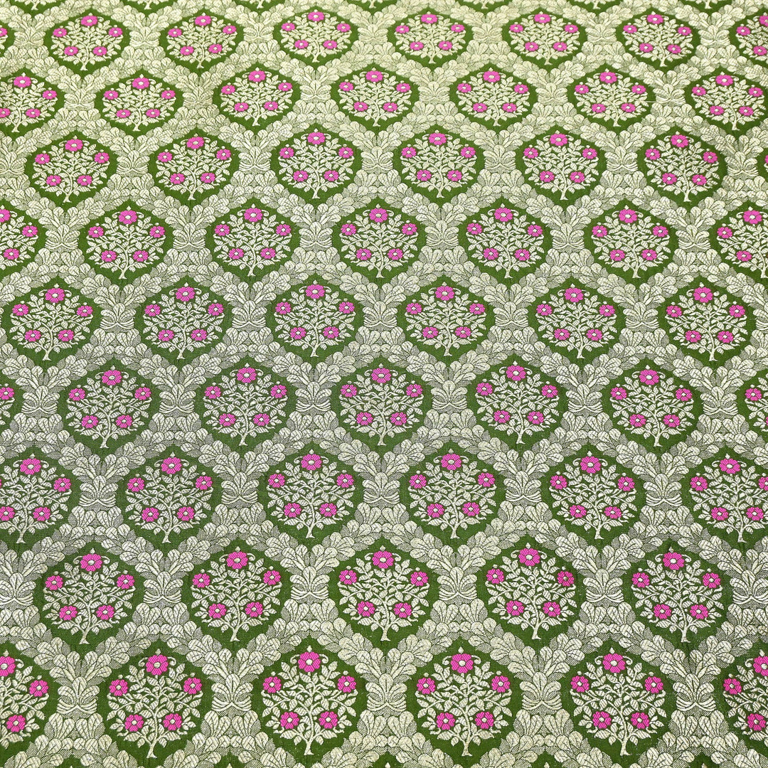 Luxury Katan Meena Zari Brocade Fabric | Designer Ethnic Wear Material | HAR228-7