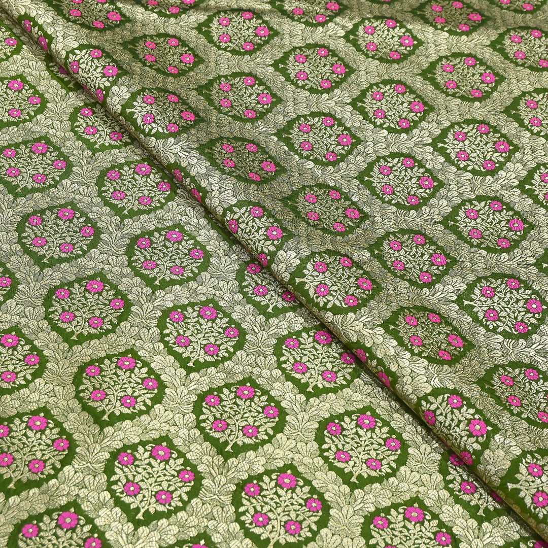 Luxury Katan Meena Zari Brocade Fabric | Designer Ethnic Wear Material | HAR228-7