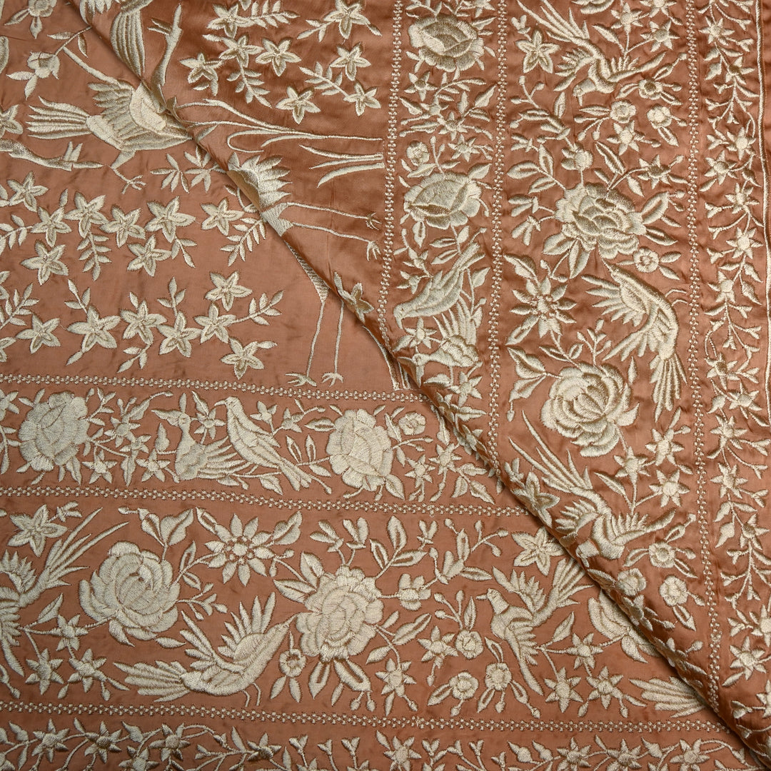Modal Satin Parsi Work Embroidery Fabrics