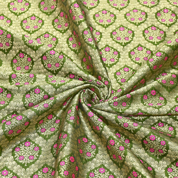Luxury Katan Meena Zari Brocade Fabric | Designer Ethnic Wear Material | HAR228-7