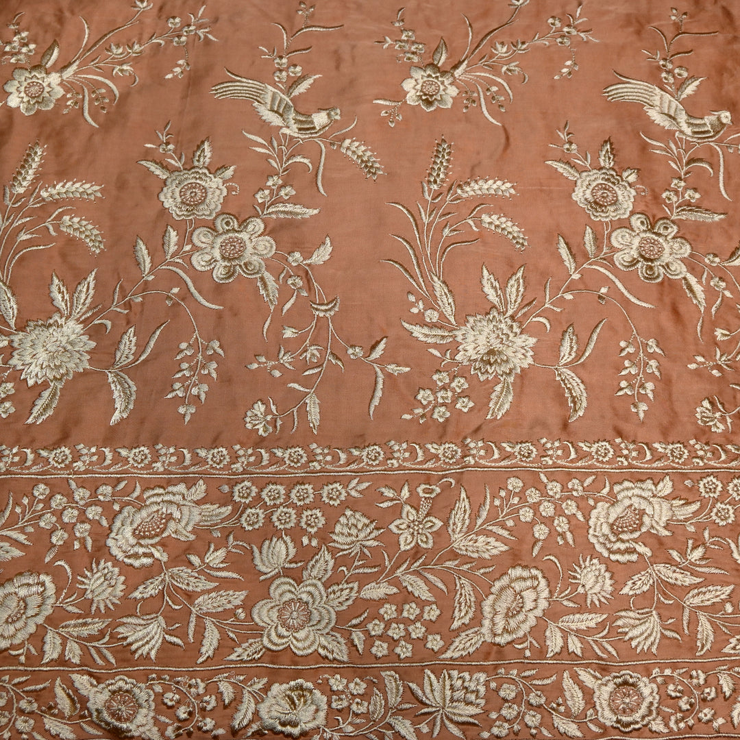 Modal Satin Parsi Work Embroidery Fabrics