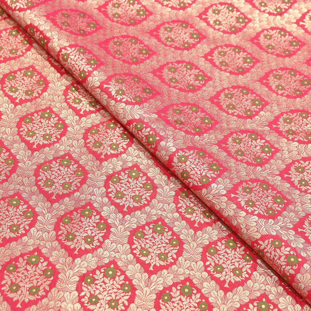 Luxury Katan Meena Zari Brocade Fabric | Designer Ethnic Wear Material | HAR228-8