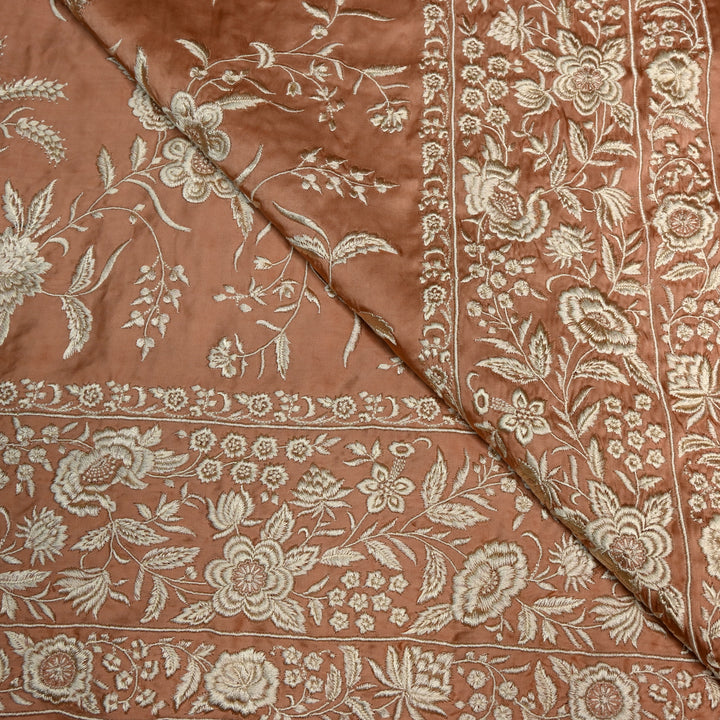 Modal Satin Parsi Work Embroidery Fabrics