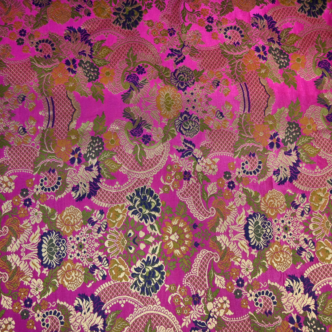 Multicolor Kimkhab Brocade Fabric