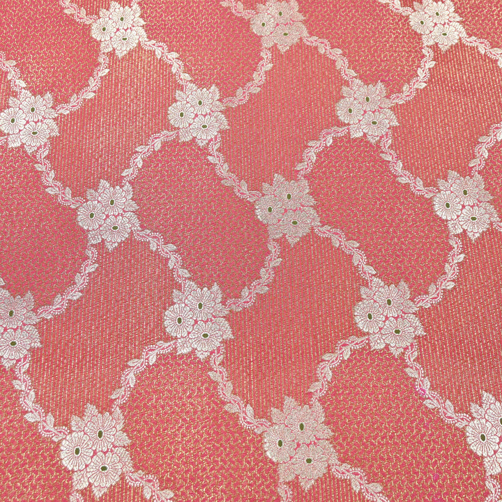 Luxury Silk Antique Meena Zari Jaal Brocade Fabric | Designer Ethnic Wear Fabric | TSW425-1