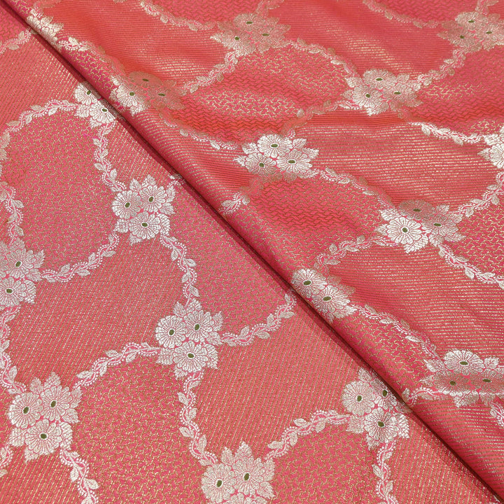 Luxury Silk Antique Meena Zari Jaal Brocade Fabric | Designer Ethnic Wear Fabric | TSW425-1