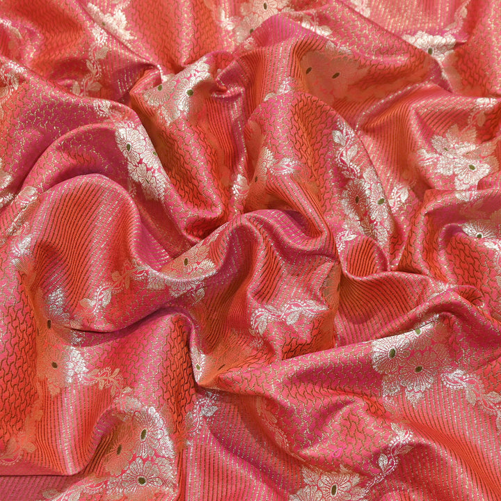 Luxury Silk Antique Meena Zari Jaal Brocade Fabric | Designer Ethnic Wear Fabric | TSW425-1