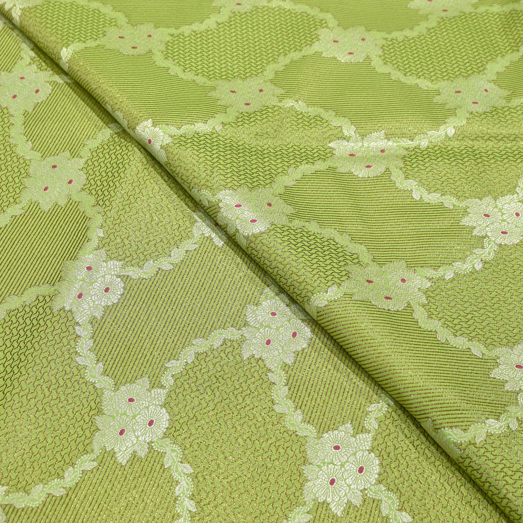Luxury Silk Antique Meena Zari Jaal Brocade Fabric | Designer Ethnic Wear Fabric | TSW425-2