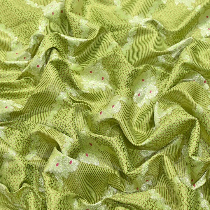 Luxury Silk Antique Meena Zari Jaal Brocade Fabric | Designer Ethnic Wear Fabric | TSW425-2
