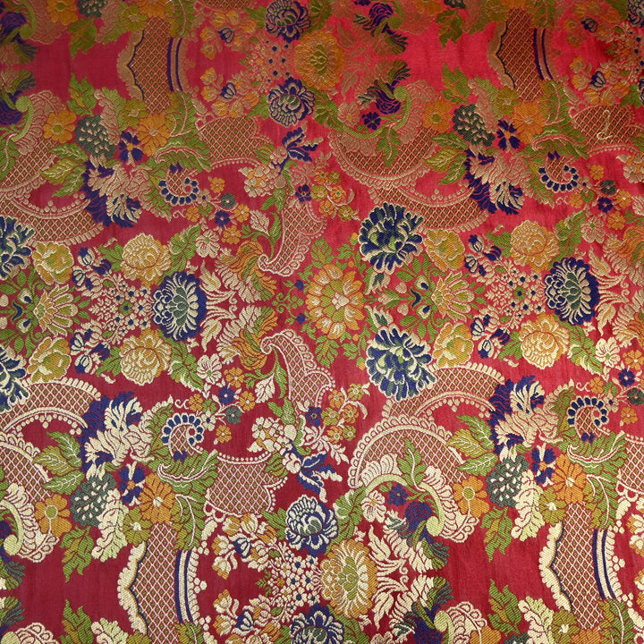 Multicolor Kimkhab Brocade Fabric