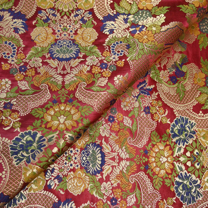 Multicolor Kimkhab Brocade Fabric