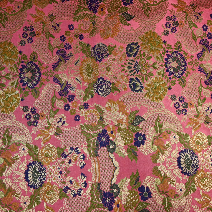 Multicolor Kimkhab Brocade Fabric
